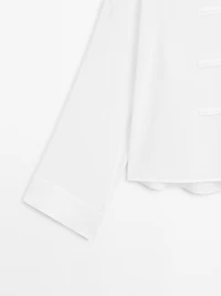 Blouse fluide lin à col en V
