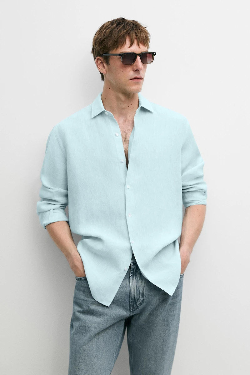 100% linen regular fit shirt