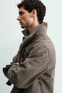 WASHED CANVAS RELAXED FIT OVERSHIRT