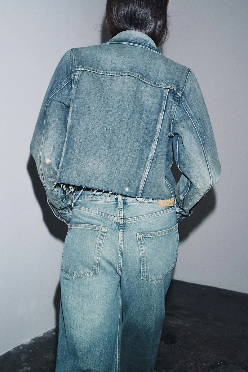 ZW COLLECTION CROPPED DENIM JACKET