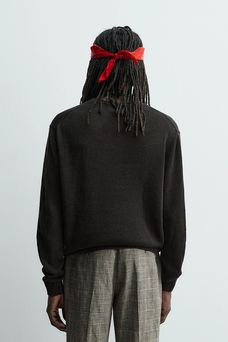 REGULAR FIT 100% LINEN JUMPER AARON LEVINE X ZARA