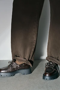 LEATHER PLATFORM LOAFERS