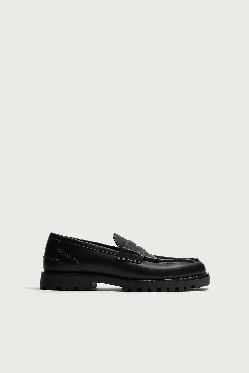 PENNY LOAFERS WITH TRACK SOLE