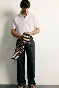 STRAIGHT FIT SEERSUCKER PANTS