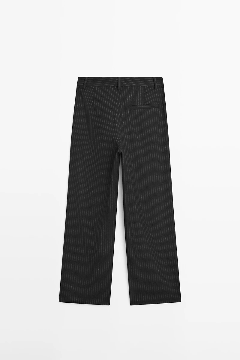 Pinstripe wide-leg trousers
