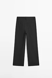 Pinstripe wide-leg trousers