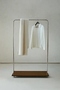 METAL AND WOOD CLOTHES RACK