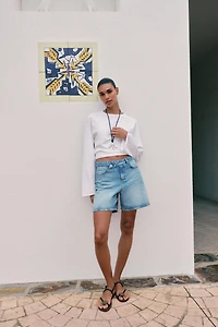 SHORT Z1975 DENIM À TAILLE CROISÉE