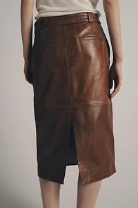 100% LEATHER PENCIL SKIRT ZW COLLECTION LIMITED EDITION