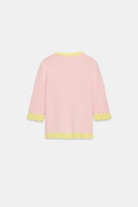 POINTELLE COMBINATION CARDIGAN