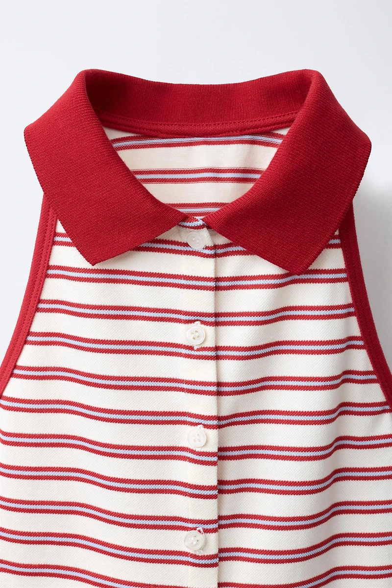 POLO PIQUÉ À COL HALTER