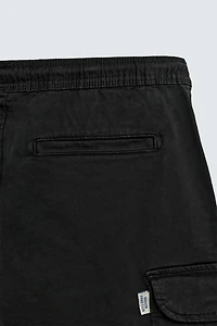 RELAXED FIT WASHED CARGO SHORTS