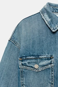 SURCHEMISE CROP DENIM TRF