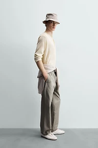RELAXED FIT BELT LOOP PANTS