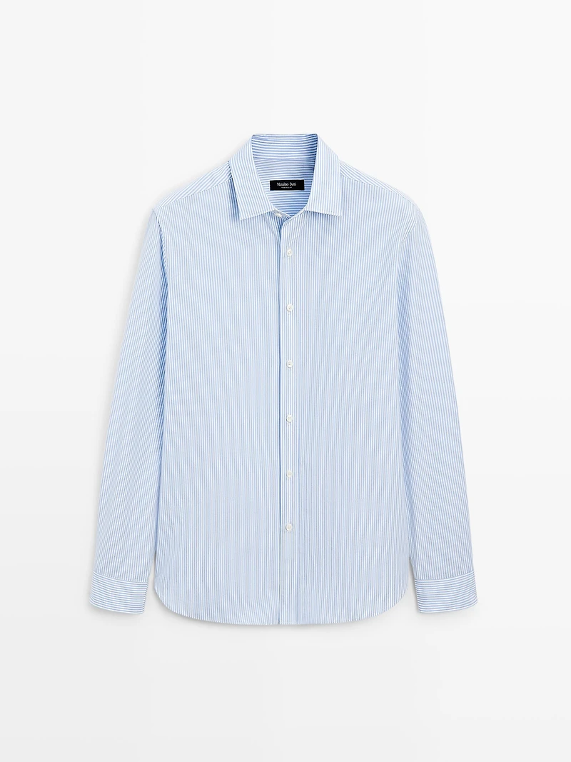 100% cotton regular fit striped shirt