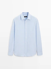 100% cotton regular fit striped shirt