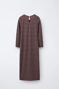 LONG RIB TEXT DRESS
