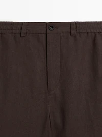 Lightweight 100% linen Bermuda shorts