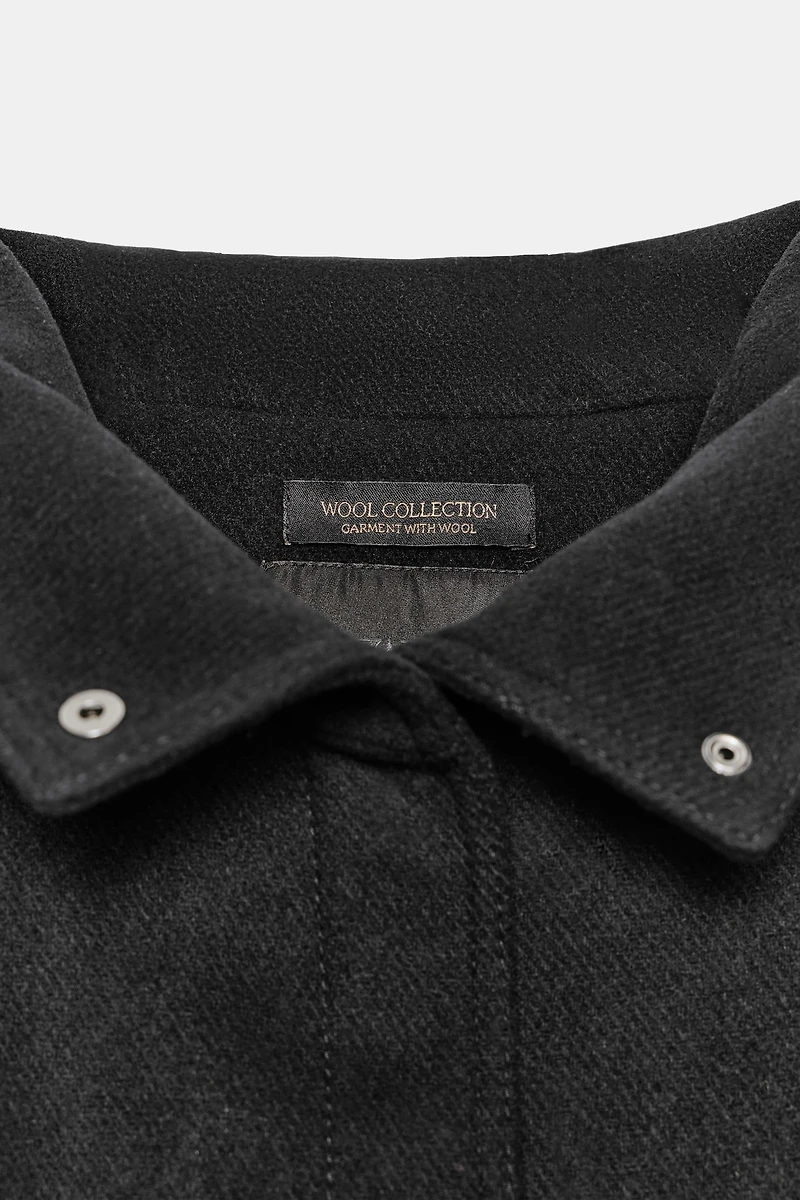 ZW COLLECTION MINIMAL WOOL BOMBER JACKET