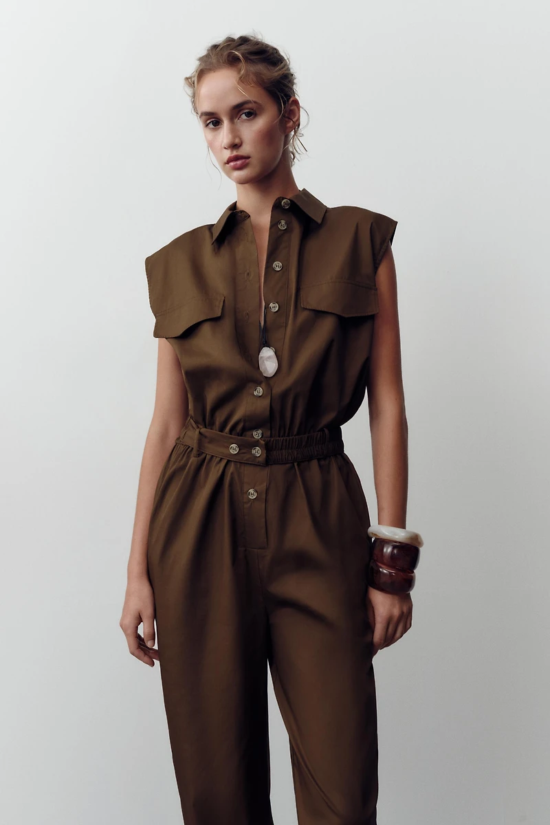 LONG POPLIN JUMPSUIT