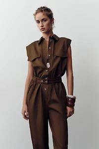 LONG POPLIN JUMPSUIT