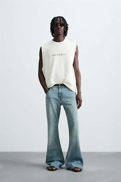 T-SHIRT TANK EN MAILLE IMPRIMÉ DÉLAVÉ