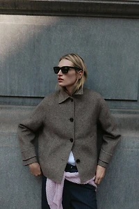 HERRINGBONE SHORT COAT