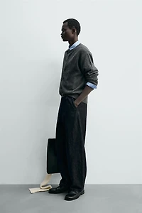 RELAXED FIT WOOL BLEND CARDIGAN