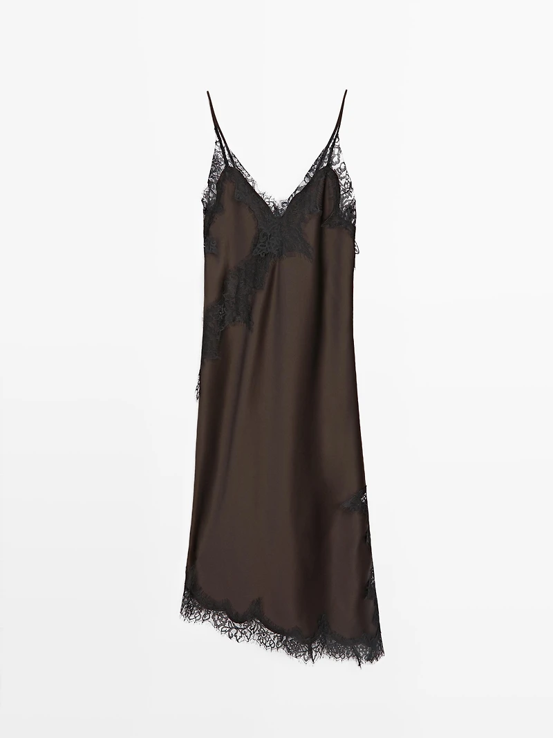 Camisole dress with lace detail
