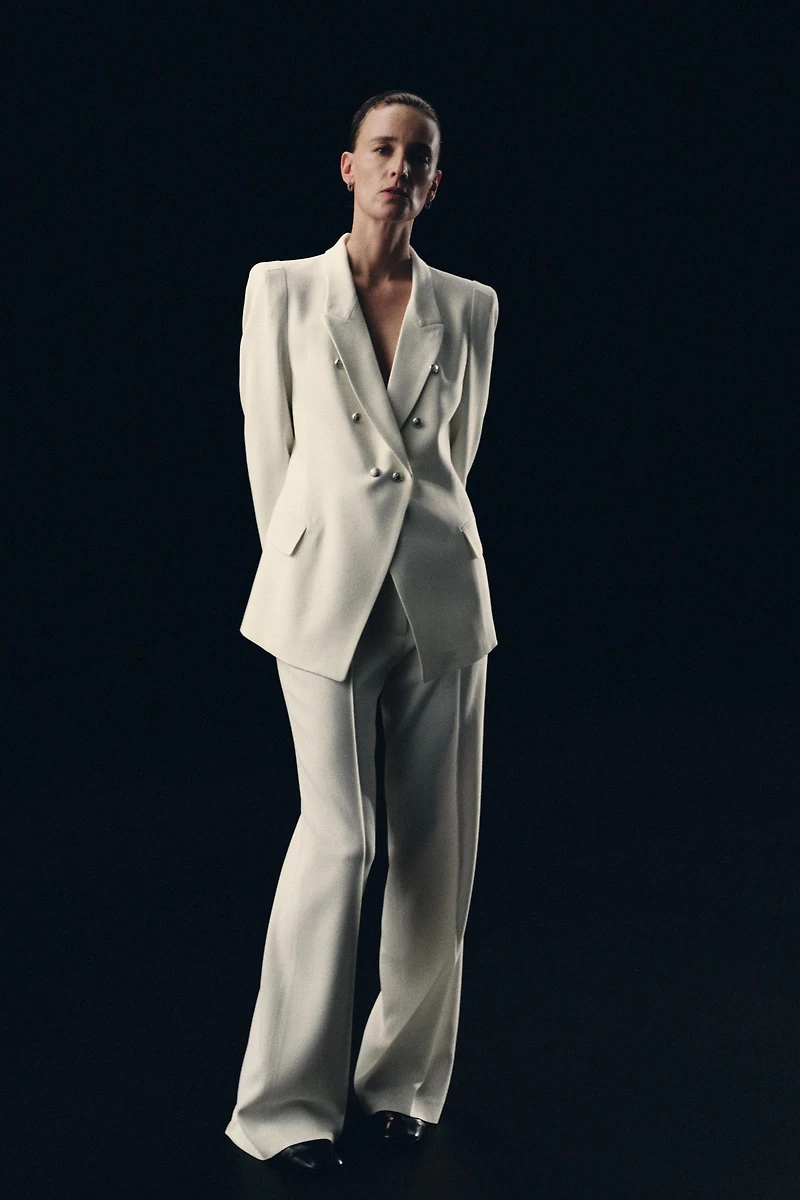 ZW COLLECTION DOUBLE BREASTED BLAZER WITH SHOULDER PADS