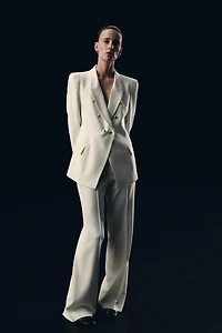ZW COLLECTION DOUBLE BREASTED BLAZER WITH SHOULDER PADS