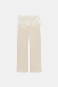 RIBBED LACE PANTS