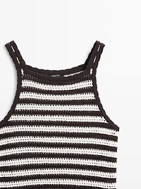 Crochet top with striped detail