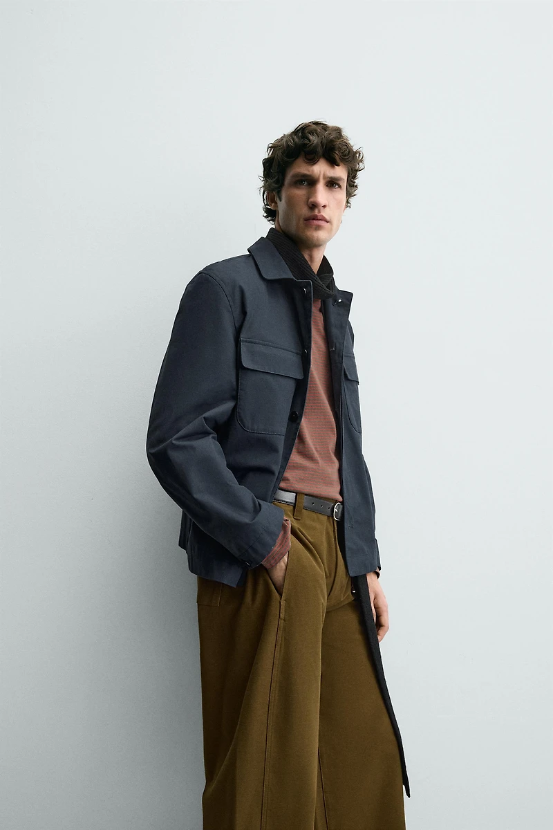 STRUCTURED TWILL POCKET OVERSHIRT