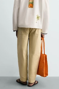WASHED BALLOON FIT PANTS