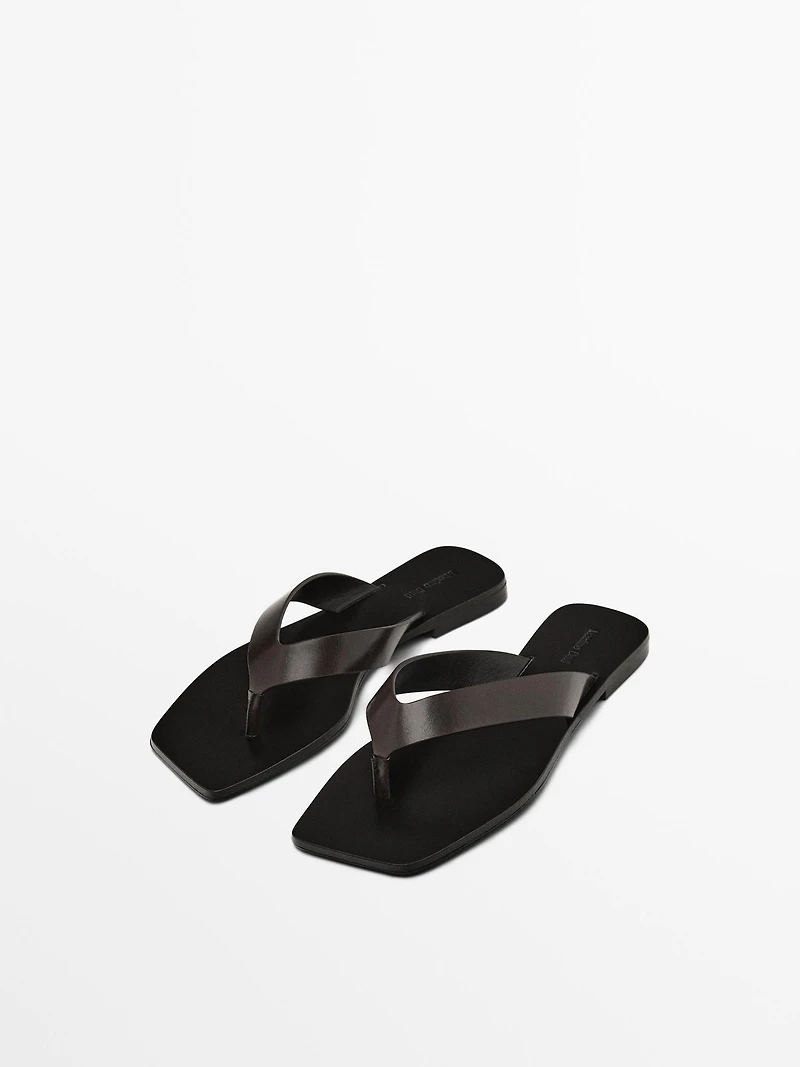 Leather toe divider sandals