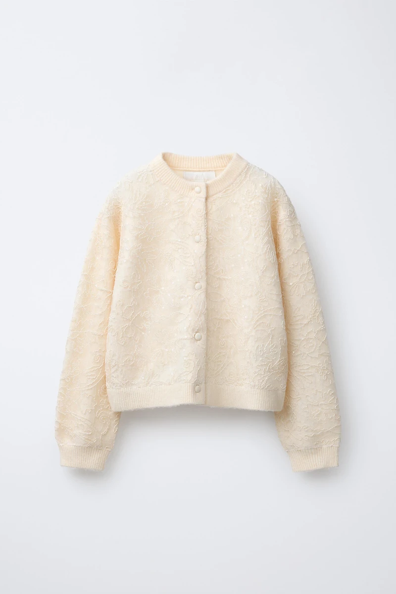 TULLE AND SEQUIN CARDIGAN