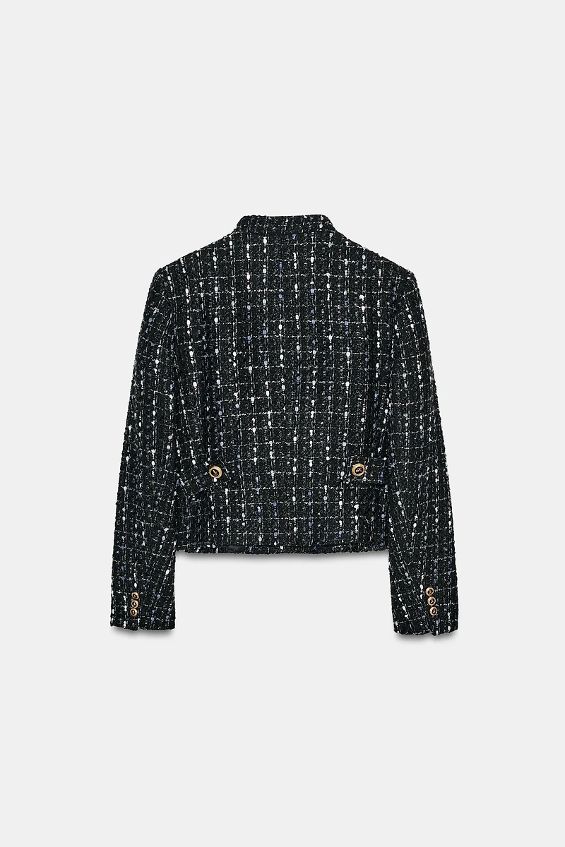 METALLIC THREAD TEXTURED BLAZER
