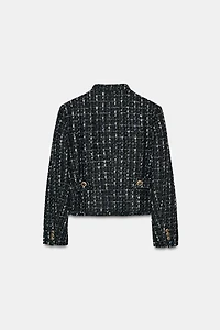 METALLIC THREAD TEXTURED BLAZER