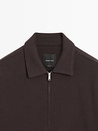 Short double wool blend jacket