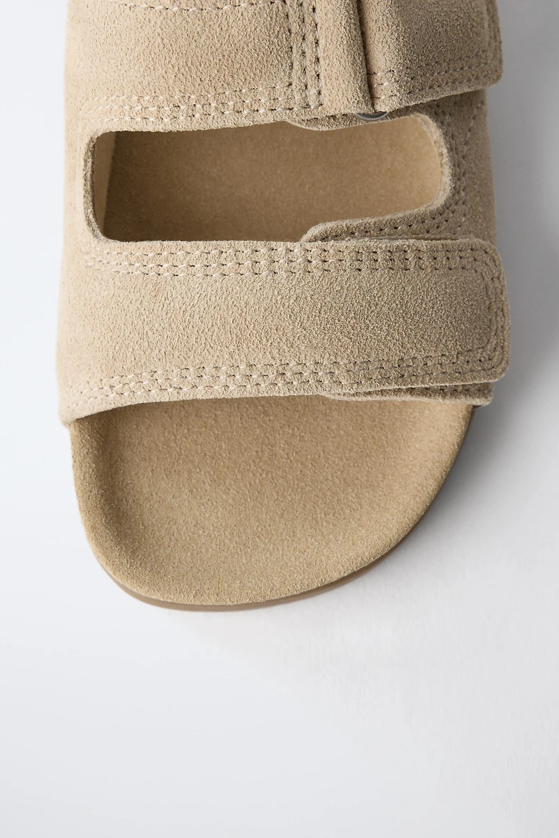 DOUBLE STRAP LEATHER SANDALS