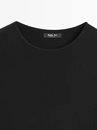 Long contrast short-sleeve dress