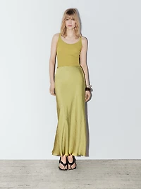 Long flowing satin skirt - STUDIO