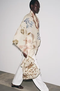 PEONY PRINT COTTON SCARF