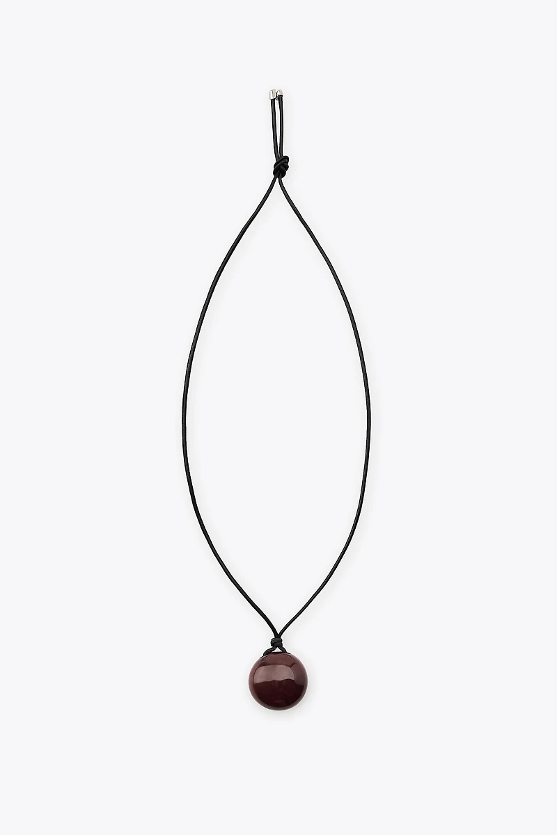 LEATHER CORD STONE NECKLACE