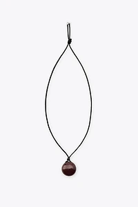 LEATHER CORD STONE NECKLACE