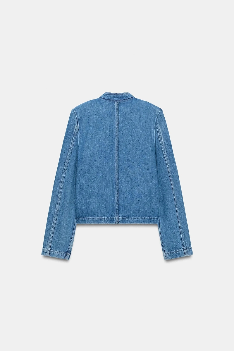 ZW COLLECTION SHOULDER PAD DENIM JACKET
