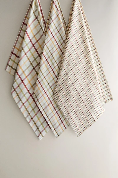 SET OF DYED THREAD KITCHEN TOWELS (SET OF 3)