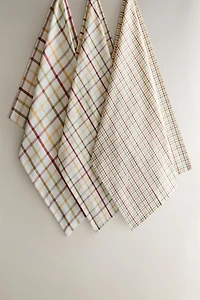 SET OF DYED THREAD KITCHEN TOWELS (SET OF 3)