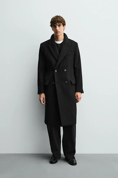 DOUBLE BREASTED MANTECO WOOL BLEND COAT ®